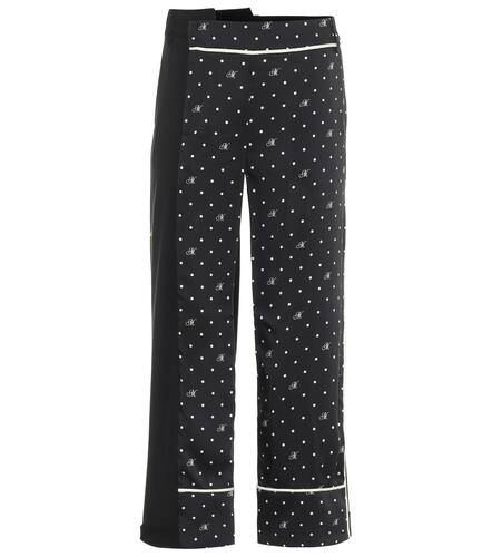 Pantalon à taille haute en laine mélangée à pois - Monse - Modalova