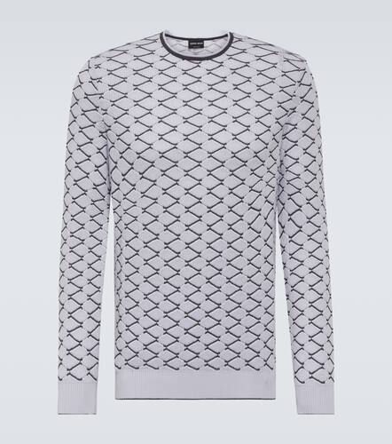 Sweat-shirt en jacquard de coton et cachemire - Giorgio Armani - Modalova