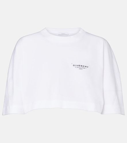 T-shirt raccourci en coton à logo - Givenchy - Modalova