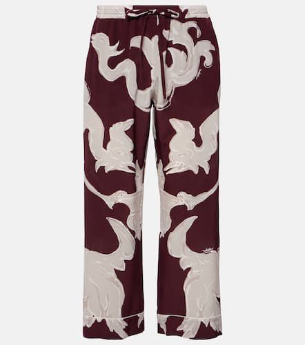 Pantalon ample imprimé en crêpe de soie - Valentino - Modalova