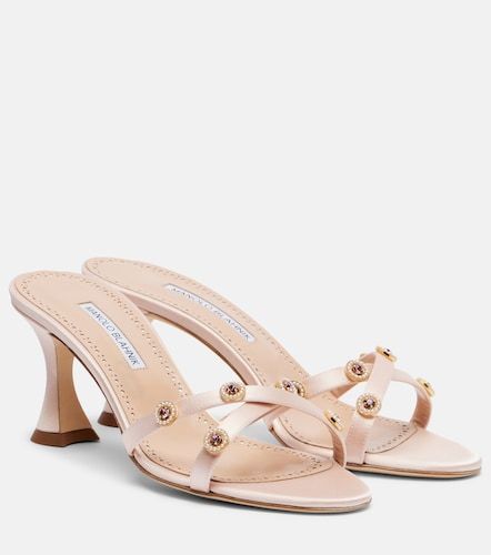 Mules Pyrenea en satin à ornements - Manolo Blahnik - Modalova