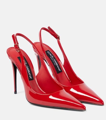Escarpins slingback DG en cuir verni - Dolce&Gabbana - Modalova