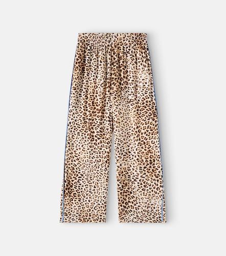 Pantalon ample en satin à imprimé léopard - Monnalisa - Modalova