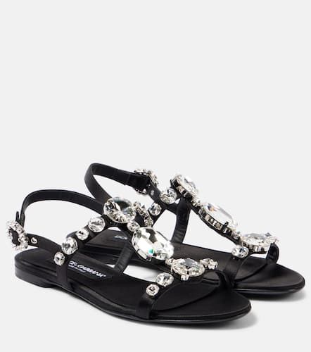 Sandales Bianca en satin à ornements - Dolce&Gabbana - Modalova