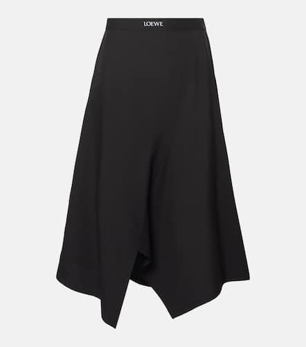 Jupe midi asymétrique en laine - Loewe - Modalova