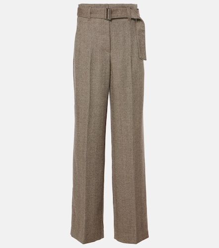 Pantalon ample en laine mélangée à motif chevrons - Brunello Cucinelli - Modalova