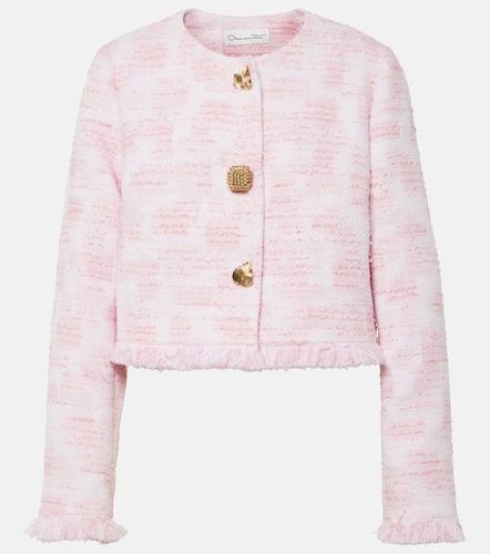 Veste courte en tweed à franges - Oscar de la Renta - Modalova