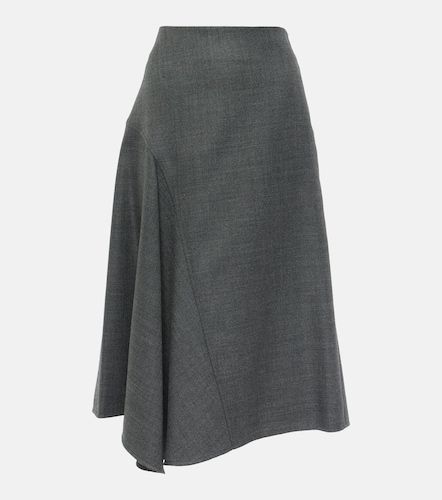 Jupe midi asymétrique en laine vierge - Brunello Cucinelli - Modalova