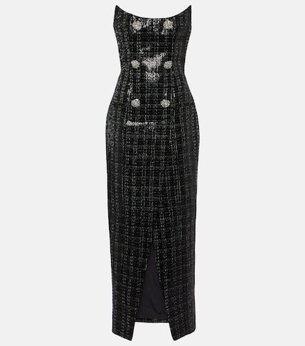 Robe longue en tweed à sequins - Balmain - Modalova