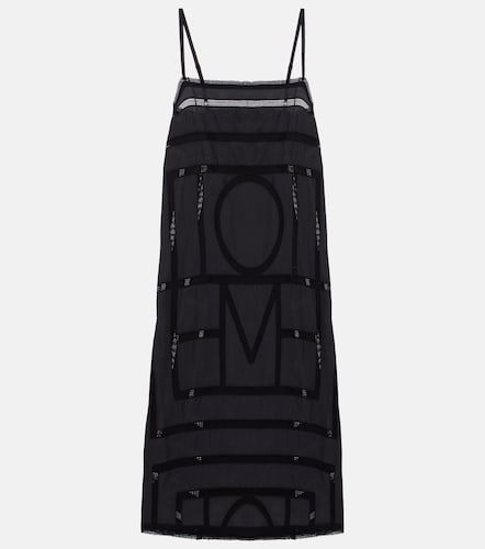 Robe midi en soie à broderie - Toteme - Modalova
