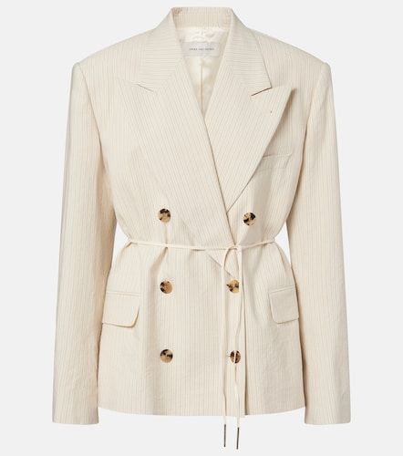 Blazer en coton mélangé rayé - Dries Van Noten - Modalova