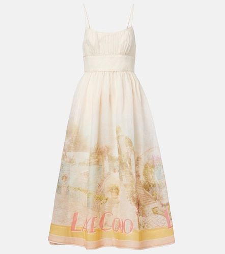 Robe midi Como imprimée en lin et soie - Zimmermann - Modalova