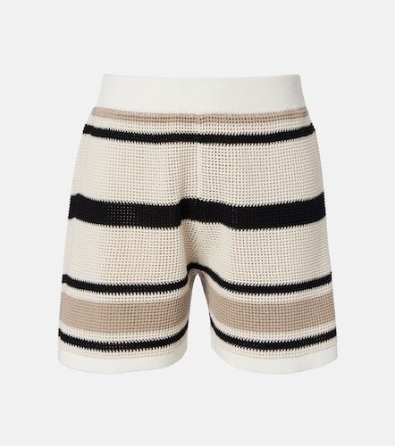 Short en coton ajouré rayé - Brunello Cucinelli - Modalova