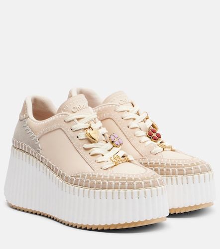 Chloé Baskets compensées Nama en daim et cuir - Chloe - Modalova