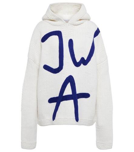 Sweat-shirt à capuche en laine à logo - JW Anderson - Modalova