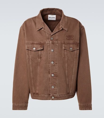 Miu Miu Veste en denim à logo - Miu Miu - Modalova