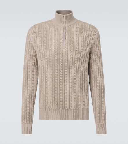 Pull à col zippé en cachemire, laine et soie - Agnona - Modalova