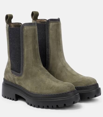 Bottines Chelsea en daim à ornements - Brunello Cucinelli - Modalova