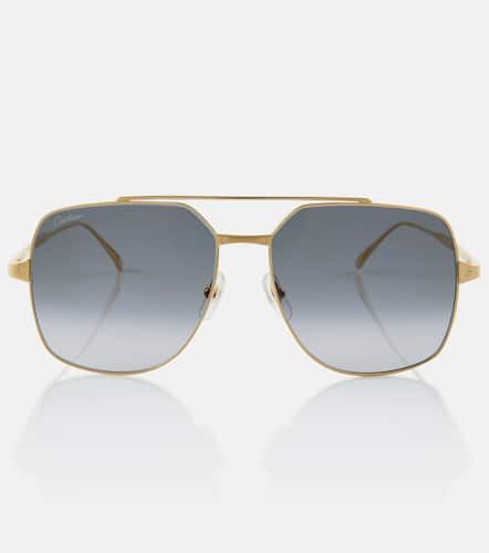 Lunettes de soleil aviateur Santos de Cartier - Cartier Eyewear Collection - Modalova