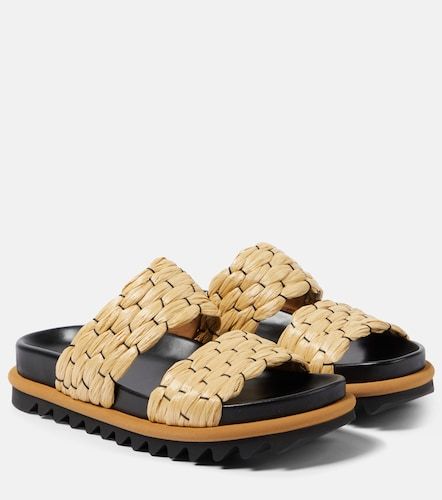 Mules tressées en raphia et cuir - Dries Van Noten - Modalova