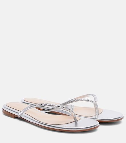 Tongs India en cuir métallisé - Gianvito Rossi - Modalova