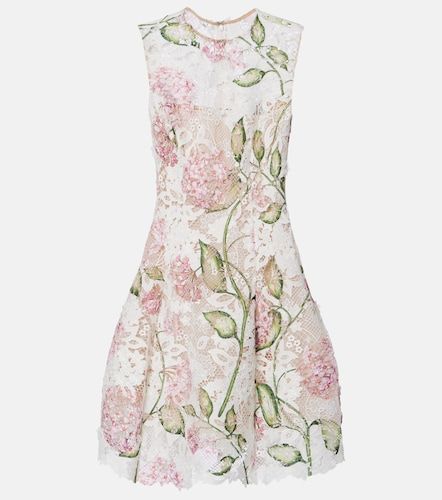 Robe de cocktail en dentelle à fleurs - Oscar de la Renta - Modalova
