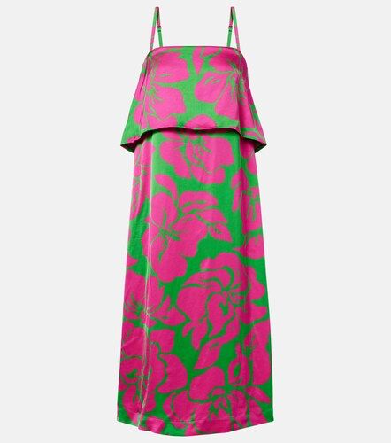 Robe midi en satin à fleurs - Dries Van Noten - Modalova