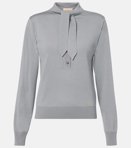 Pull en laine à col lavallière - Valentino - Modalova
