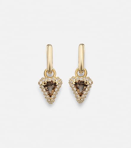 Boucles d’oreilles Power en or 14 ct, diamants et grenat - Stone and Strand - Modalova