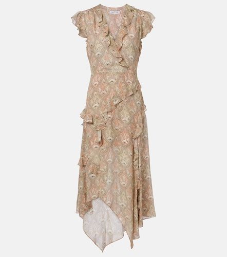 Robe midi Avenel en soie imprimée à volants - Veronica Beard - Modalova