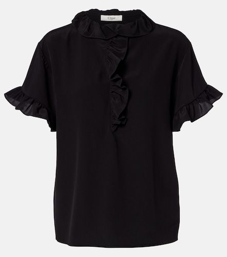 Chloé Top en crêpe de chine et soie - Chloe - Modalova