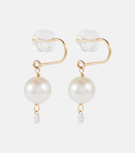 Boucles d'oreilles en or 18 ct, perles et diamants - Persée - Modalova