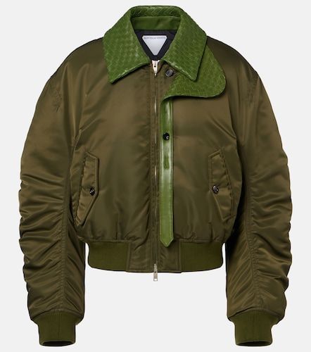 Veste bomber à cuir Intrecciato - Bottega Veneta - Modalova