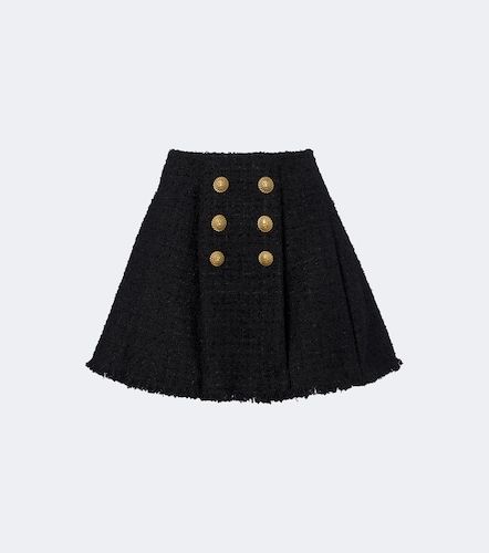 Mini-jupe en tweed de coton mélangé - Balmain - Modalova