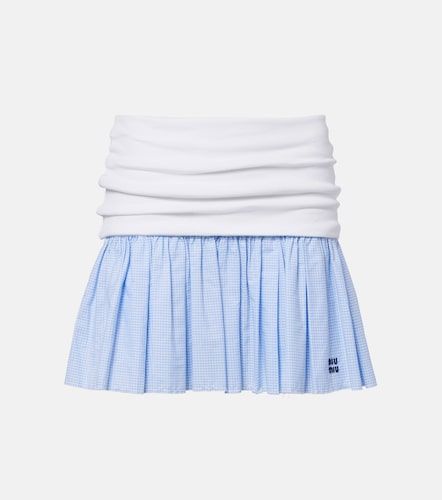Mini-jupe en coton à carreaux Vichy - Miu Miu - Modalova