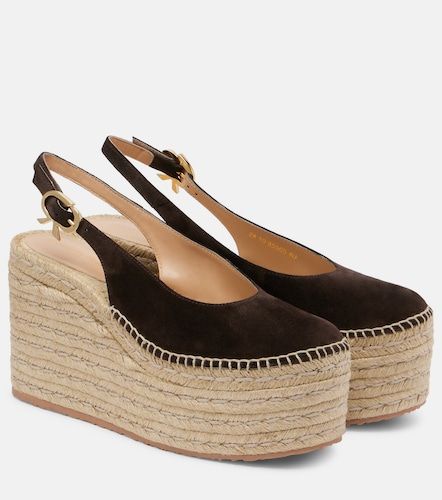 Escarpins slingback compensés en daim - Gianvito Rossi - Modalova