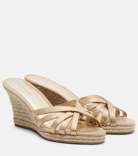 Mules compensées en cuir métallisé - Veronica Beard - Modalova