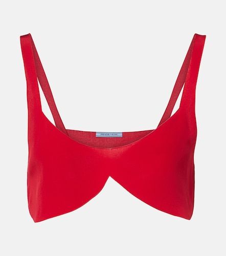 Brassière en crêpe de chine de soie - Prada - Modalova