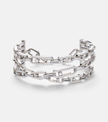 Bracelet Move Link en or blanc 18 ct et diamants - Messika - Modalova
