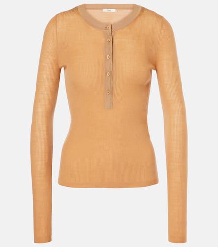 Chloé Top Henley en laine - Chloe - Modalova