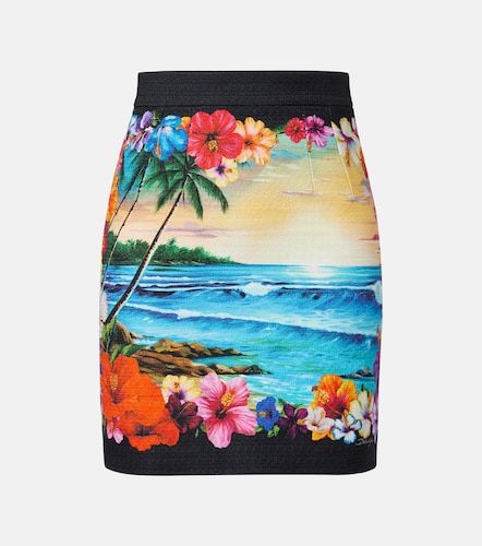Mini-jupe en coton mélangé à imprimé - Dolce&Gabbana - Modalova