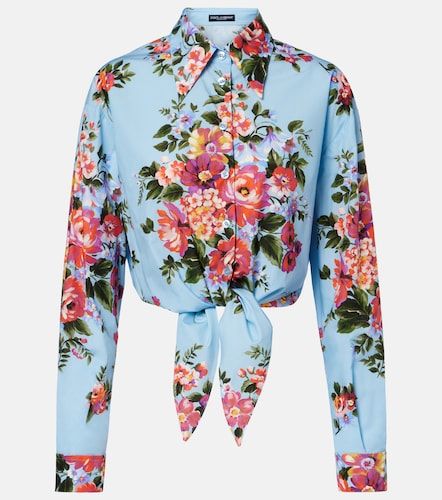 Chemise courte en coton à fleurs - Dolce&Gabbana - Modalova
