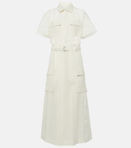 Robe midi en coton et dentelle - Sacai - Modalova