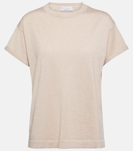 T-shirt en cachemire et soie mélangés - Brunello Cucinelli - Modalova