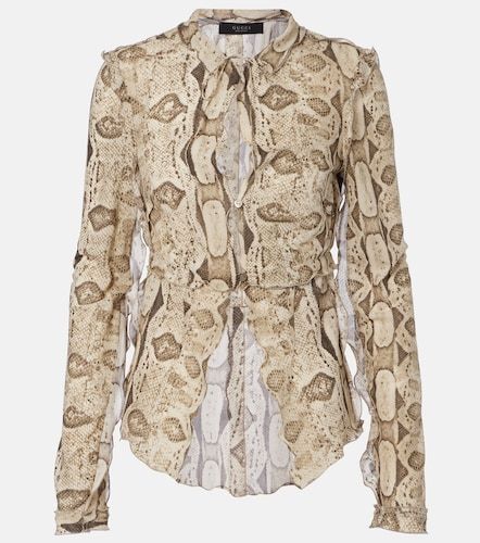 Blouse en soie à imprimé serpent - Gucci - Modalova