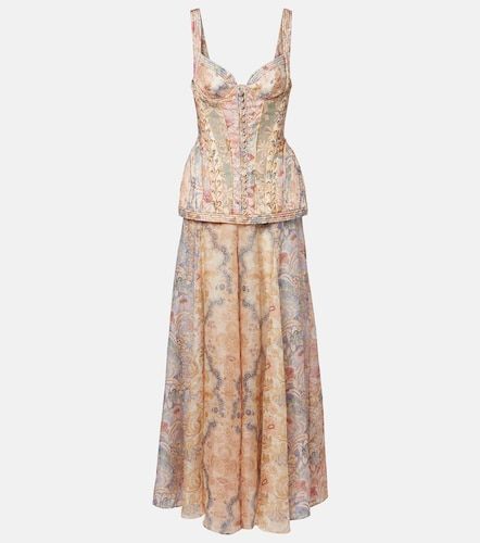 Robe longue Rebellion en lin à fleurs - Zimmermann - Modalova