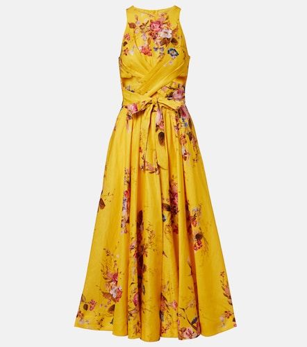 Robe midi Patience en lin à fleurs - Zimmermann - Modalova