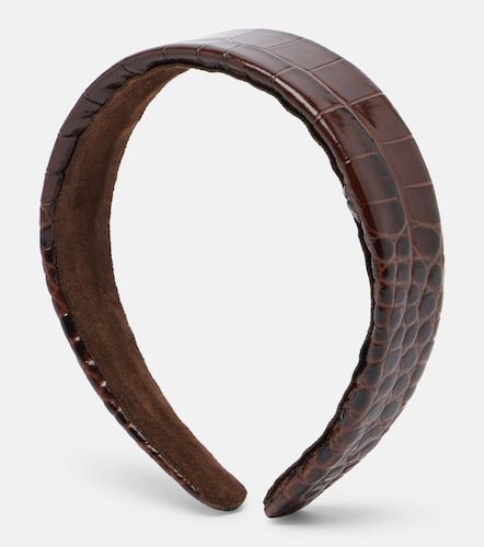 Serre-tête Cruz en cuir façon croco - Jennifer Behr - Modalova