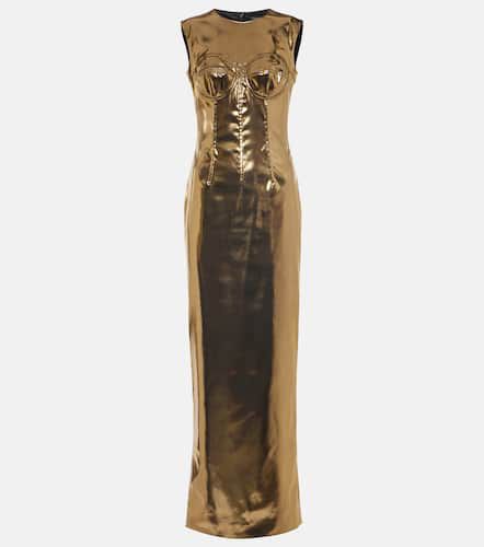 Robe longue en satin métallisé - Dolce&Gabbana - Modalova
