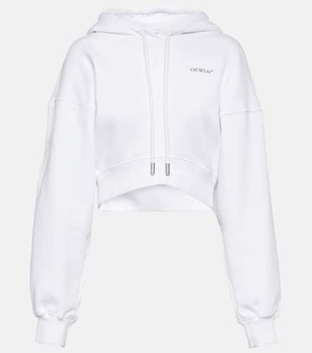 Sweat-shirt à capuche raccourci imprimé - Off-White - Modalova